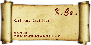 Kallus Csilla névjegykártya